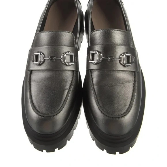 Stuart Weitzman Owen Chunky Leather Platform Bit Loafers Sz 6B - Picture 3 of 16